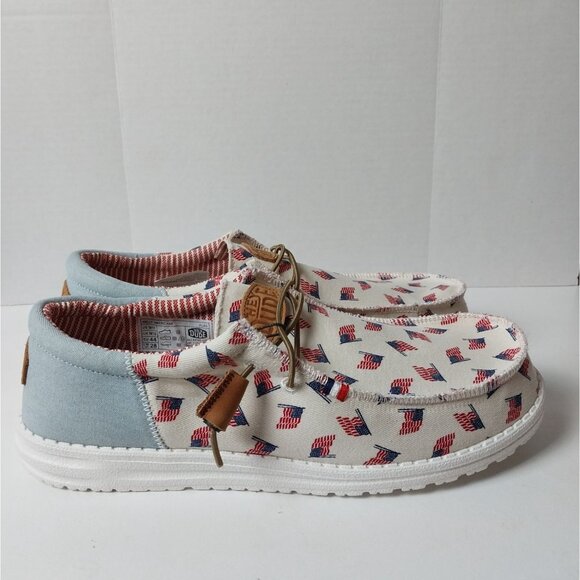 NWT Hey Dude Wally Americana Patriotic Slip On Sneaker Sz 11 - Picture 4 of 11